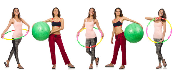 Set of model photos in health concept