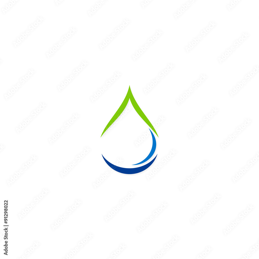 Wall mural  water drop bio ecology abstract logo