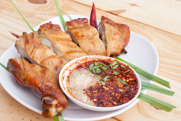 Grilled Chicken Thailand and tasty dipping sauce.