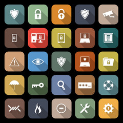 Fototapeta premium Security flat icons with long shadow
