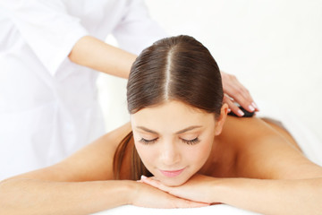 Obraz na płótnie Canvas Spa hot stone massage
