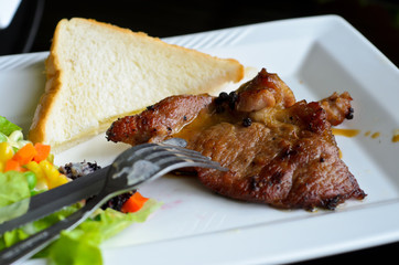 Grilled Beef Steak with Salad