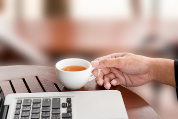 Working using laptop concept.