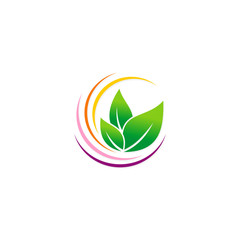 green leaf ecology botany vegetarian logo