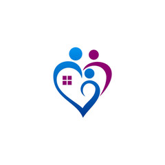 love family house heart abstract logo