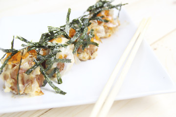 Fried Takoyaki balls dumpling - japanese food