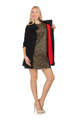 Pretty caucasian woman isolated on white