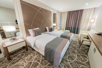 Hotel room with modern interior