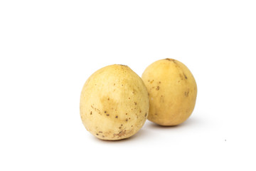 Longkong isolated on white background (Lansium domesticum Corr.)