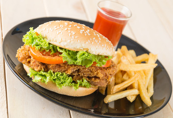 crispy chicken burger
