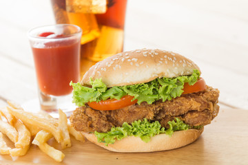 crispy chicken burger