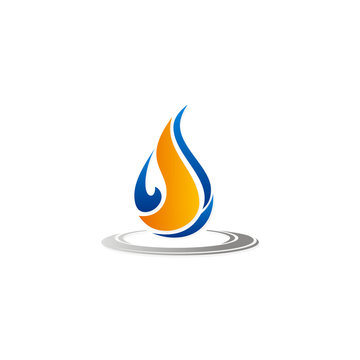 droplet gas bio energy vector logo