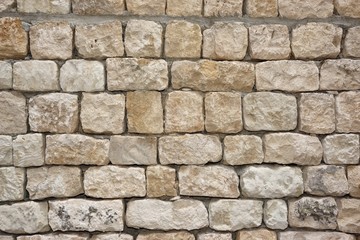 Old White Stone Wall Closeup Background Texture