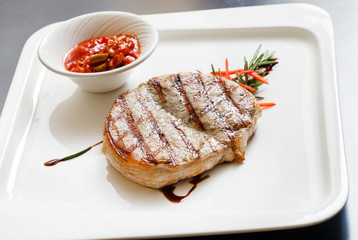 meat steak with sauce