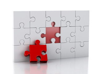 3d Jigsaw Puzzle. Business creativity and success concept © Mego-studio
