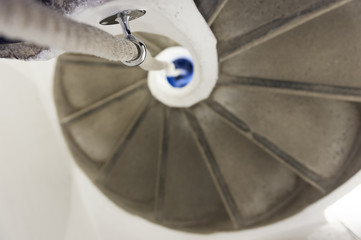 Old Spiral Staircase with rope handrail