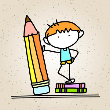 hand drawing cartoon concept back to school