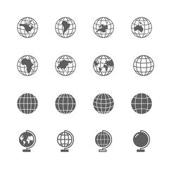 globe icons set © nuiiun