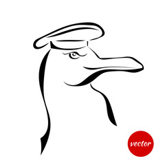 Sketch gull hat isolated on a white background. Vector illustrat