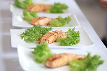 Food on white plate