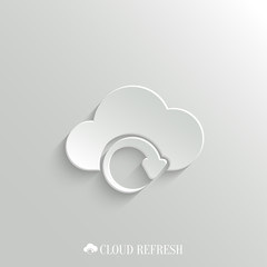 Cloud synchronization icon - vector web background