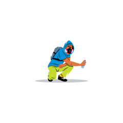 Obraz premium Urban graffiti Boy sign. Vector Illustration.