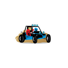 Buggy race car sign. Vector Illustration.