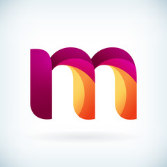 Modern twisted letter m