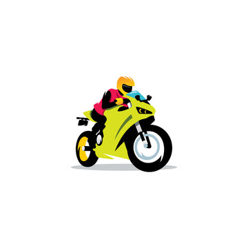 Motorcycle races sign. Vector Illustration.