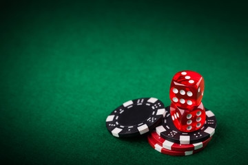 Red dice and chips