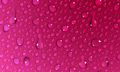 Crimson background of water drops