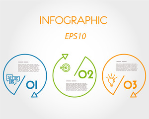 colorful linear infographic set of circles