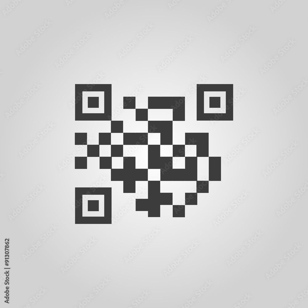 Aufkleber the qr code icon. link and url symbol. flat