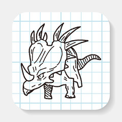 Triceratops dinosaur doodle