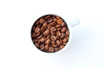 a cup of coffee beans