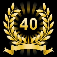 Lauriers 40 or sur fond noir