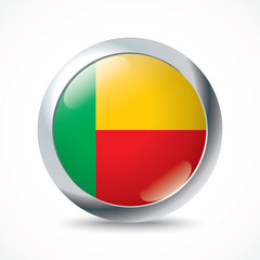 Fototapeta premium Benin flag button