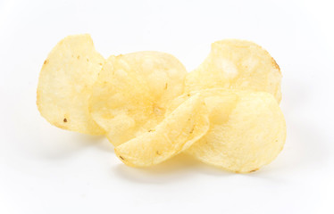 potato chips on white background
