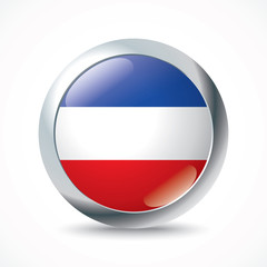 Fototapeta premium Serbia and Montenegro flag button