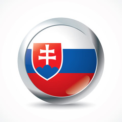 Obraz premium Slovakia flag button