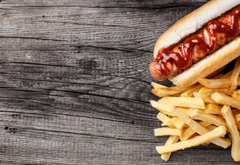 Barbecue grilled hot dog 