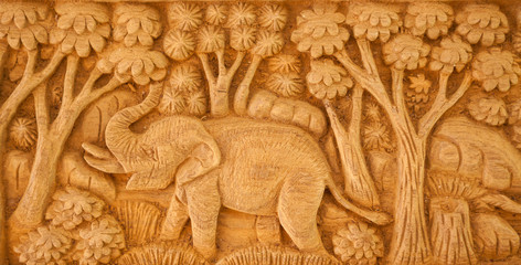 Carved Thai elephant