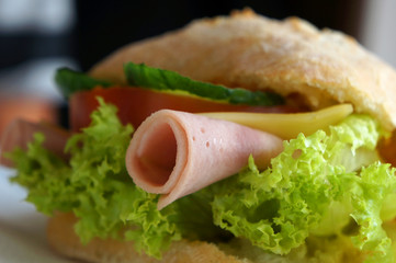 Bacon, lettuce, tomato cheese sandwich.