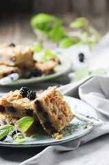 Homemade cake with blackberry