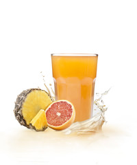 Pineapple and orange juice with splash.