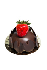 Closeup of chocolate dome cake