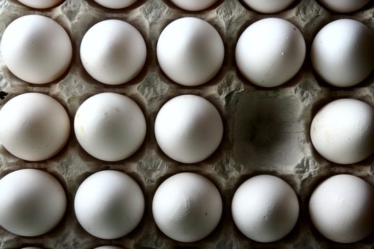 One Missing Egg In An Egg Tray Or Egg Carton