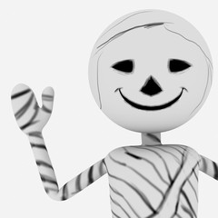 Halloween cartoon stylish and modern mummy character