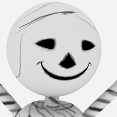 Halloween cartoon stylish and modern mummy character