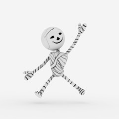Halloween cartoon stylish and modern mummy character